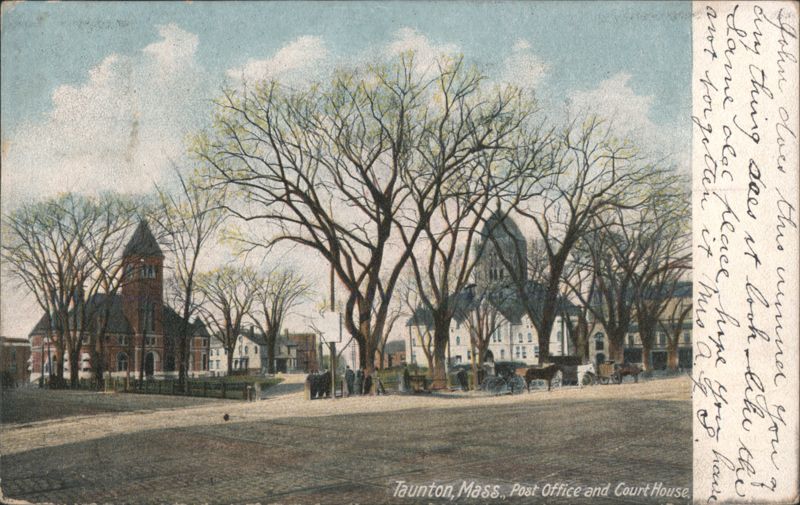 Taunton, Mass. Post Office & Court House Street View Massachusetts