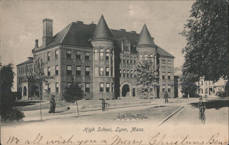 High School, Lynn, MA - Merry Christmas Greeting Massachusetts