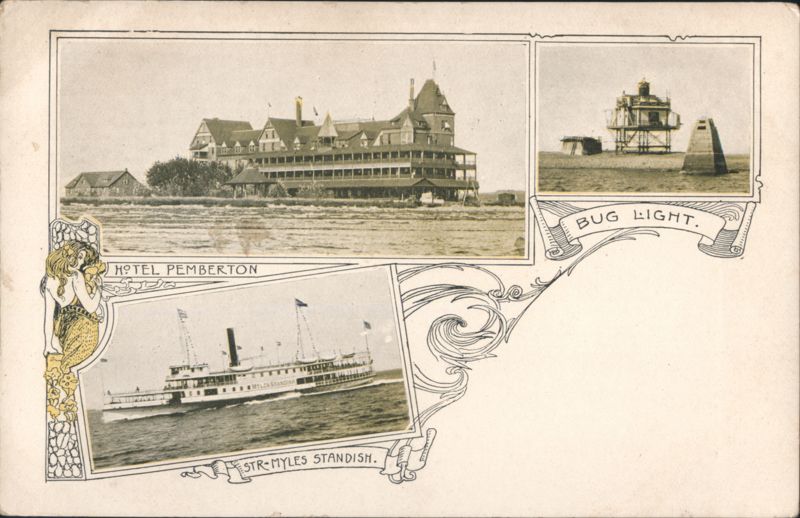 Hotel Pemberton, Bug Light, STR. Myles Standish Hull Massachusetts