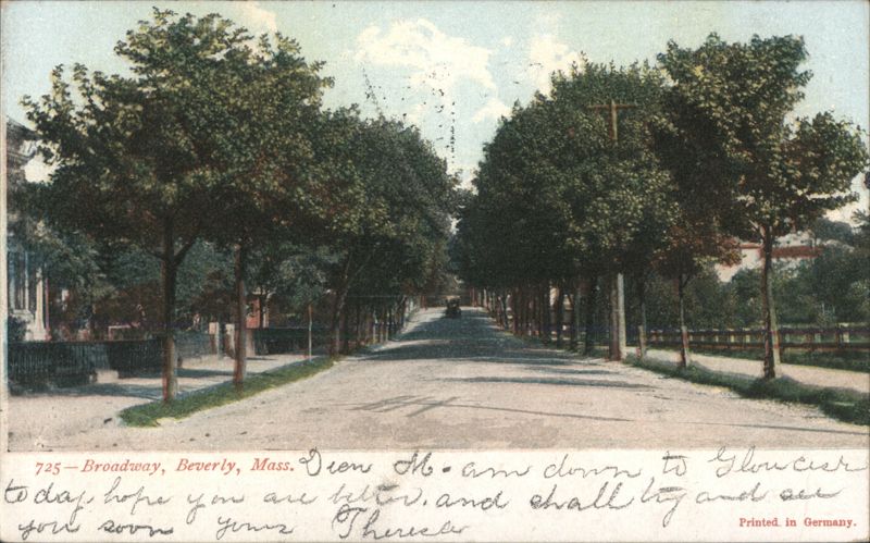 Broadway, Tree-Lined Street Beverly Massachusetts