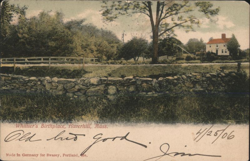 Whittier's Birthplace, Haverhill, Mass. Massachusetts
