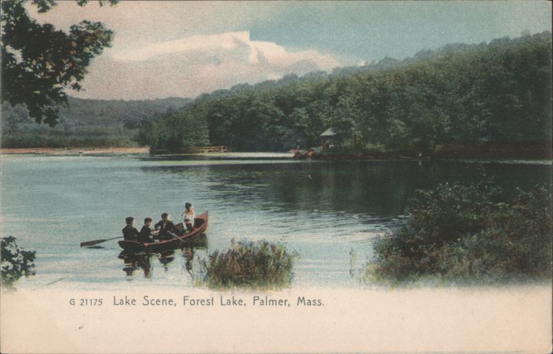 Lake Scene, Forest Lake, Palmer, Mass. Massachusetts