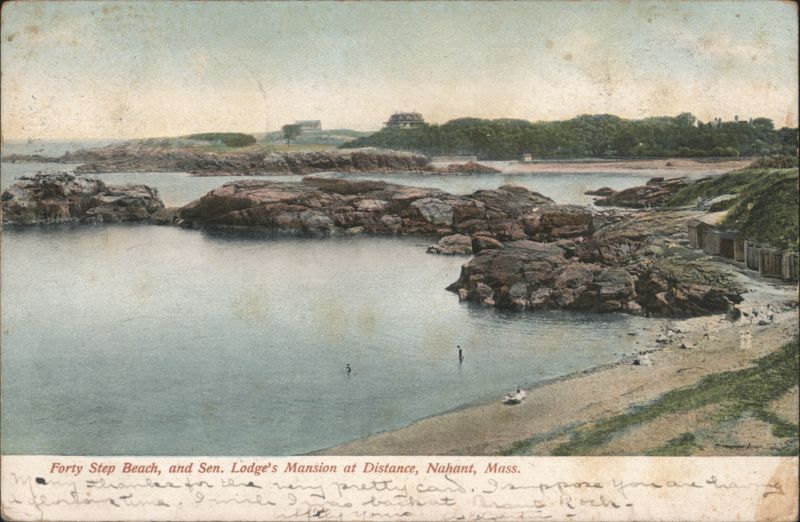 Forty Step Beach, Sen. Lodge's Mansion, Nahant, Mass. Massachusetts