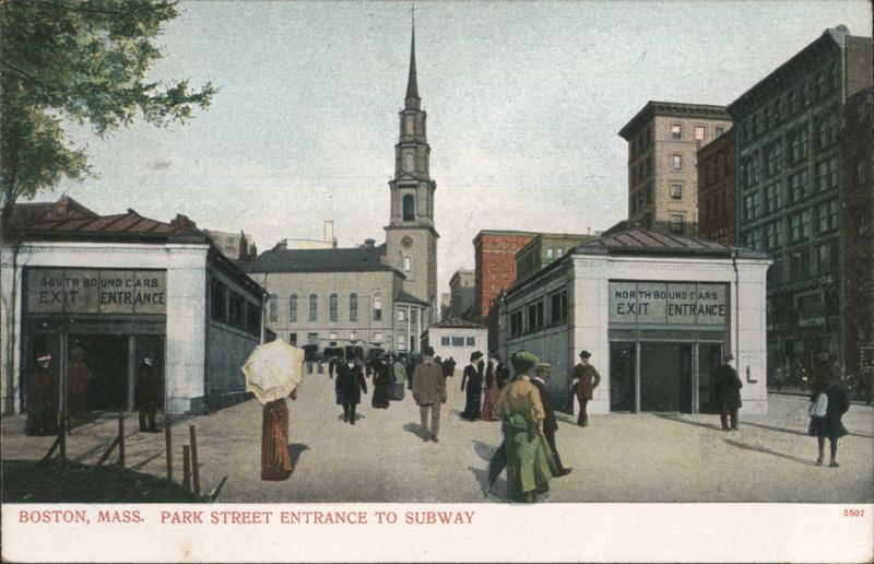 Park Street Entrance to Subway Boston Massachusetts