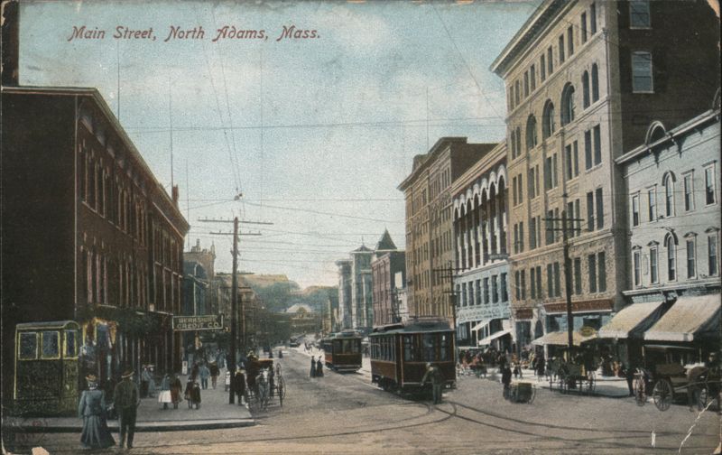 Main Street, North Adams, Streetcars, Buildings Massachusetts