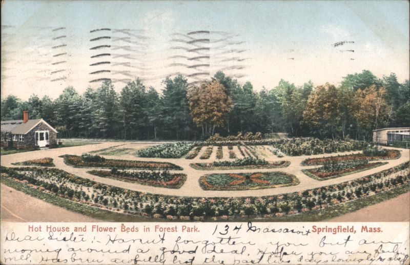 Hot House and Flower Beds in Forest Park, Springfield, MA Massachusetts