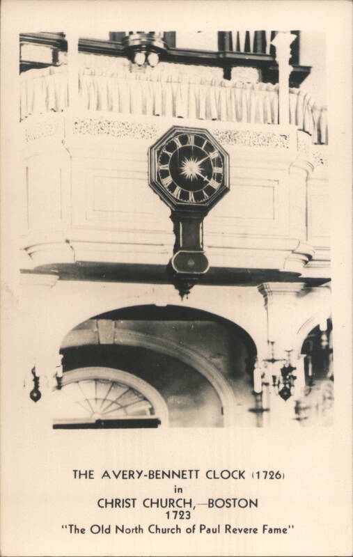 Avery-Bennett Clock (1726) Christ Church, Boston 1723 Massachusetts