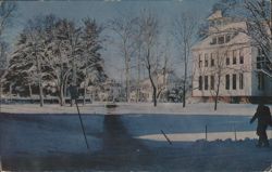 Snowy Campus View, Music, Miles, Chant Halls, Atlantic Union College Postcard
