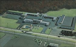 Aerial View Capri Motel New Bedford MA Postcard