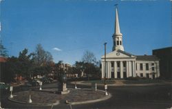 MacArthur Square, White Methodist Church, Chicopee Falls Postcard