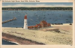 Old Scituate Light House, Sand Hills Postcard