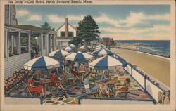 "The Deck" Cliff Hotel, North Scituate Beach, MA Postcard