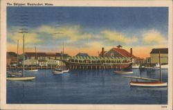 The Skipper Boat in Harbor, Nantucket Postcard
