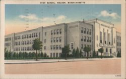 High School, Malden, Massachusetts Postcard