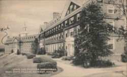 Lewis and Thatcher Dormitories, Mass. State College Postcard
