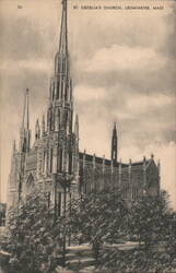 St. Cecelia's Church, Leominster, MA Postcard
