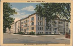 High School, Lawrence, MA - Queen City of Merrimac Valley Postcard
