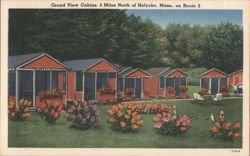 Grand View Cabins, 4 Miles North of Holyoke, Mass., on Route 5 Postcard