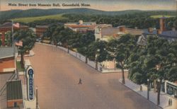 Main Street from Masonic Hall, Greenfield Postcard