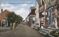 The Road Down Bearskin Neck, Rockport, MA Postcard