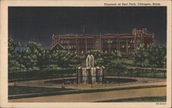 Fountain at Szot Park, Chicopee, MA Postcard