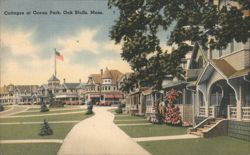 Cottages at Ocean Park, Oak Bluffs, MA Postcard