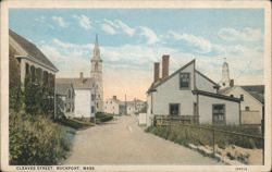 Cleaves Street, Rockport, MA - Church Steeples & Homes Postcard