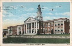 Norwood High School with Clock Tower Postcard
