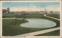 Ocean Park Lake with Steamboat, Oak Bluffs, MA Postcard
