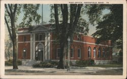 Post Office, Greenfield, MA Postcard