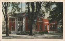 Post Office, Greenfield, Mass. Postcard