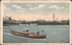 Riverfront, Steamboat, Springfield, MA Postcard