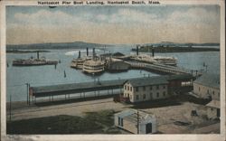 Nantasket Pier Boat Landing, Nantasket Beach, Mass. Postcard