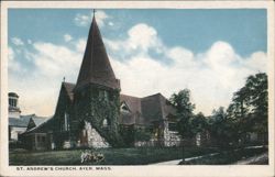 St. Andrew's Church, Ivy Covered Steeple Postcard
