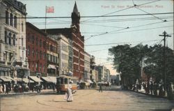 Front St. from Main, Worcester, MA Postcard