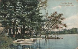 Boats on Sabatia Lake, Taunton, MA Postcard