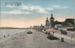 Beach and Boulevard, Revere Beach Postcard