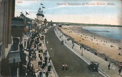 Sunday Afternoon at Revere Beach, Mass. Postcard