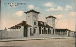 State Bath House, Lynn Beach Postcard