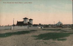 Bath House and Band Stand, Lynn, MA Postcard