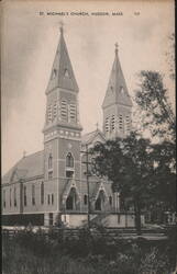 St. Michael's Church, Hudson, MA Postcard