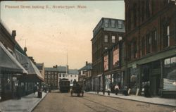 Pleasant Street looking E., Newburyport. Mass. Postcard