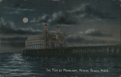 The Pier by Moonlight, Revere Beach, MA Postcard