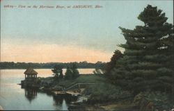 View on the Merrimac River, Amesbury, MA Postcard