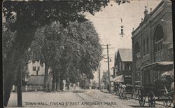 Town Hall, Friend Street, Amesbury, MA Postcard