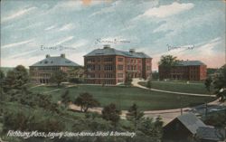 Fitchburg, Mass., Edgarly School-Normal School & Dormitory Postcard