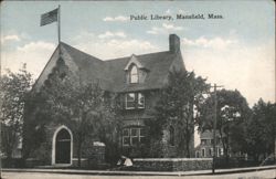 Public Library, Mansfield, MA Postcard