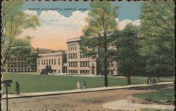 Newton High School Building Exterior & Grounds Postcard