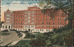 Newton Hospital Building Exterior View Postcard