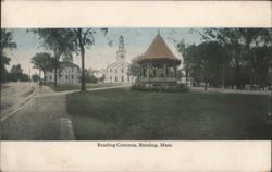 Reading Common with Gazebo and Church Postcard